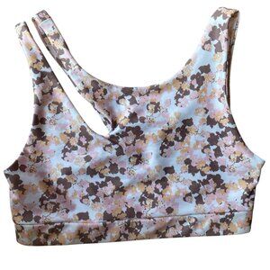 Becco Cut Out Sports Bra Sz S Floral Sporty Workout Athletic Activewear Yoga